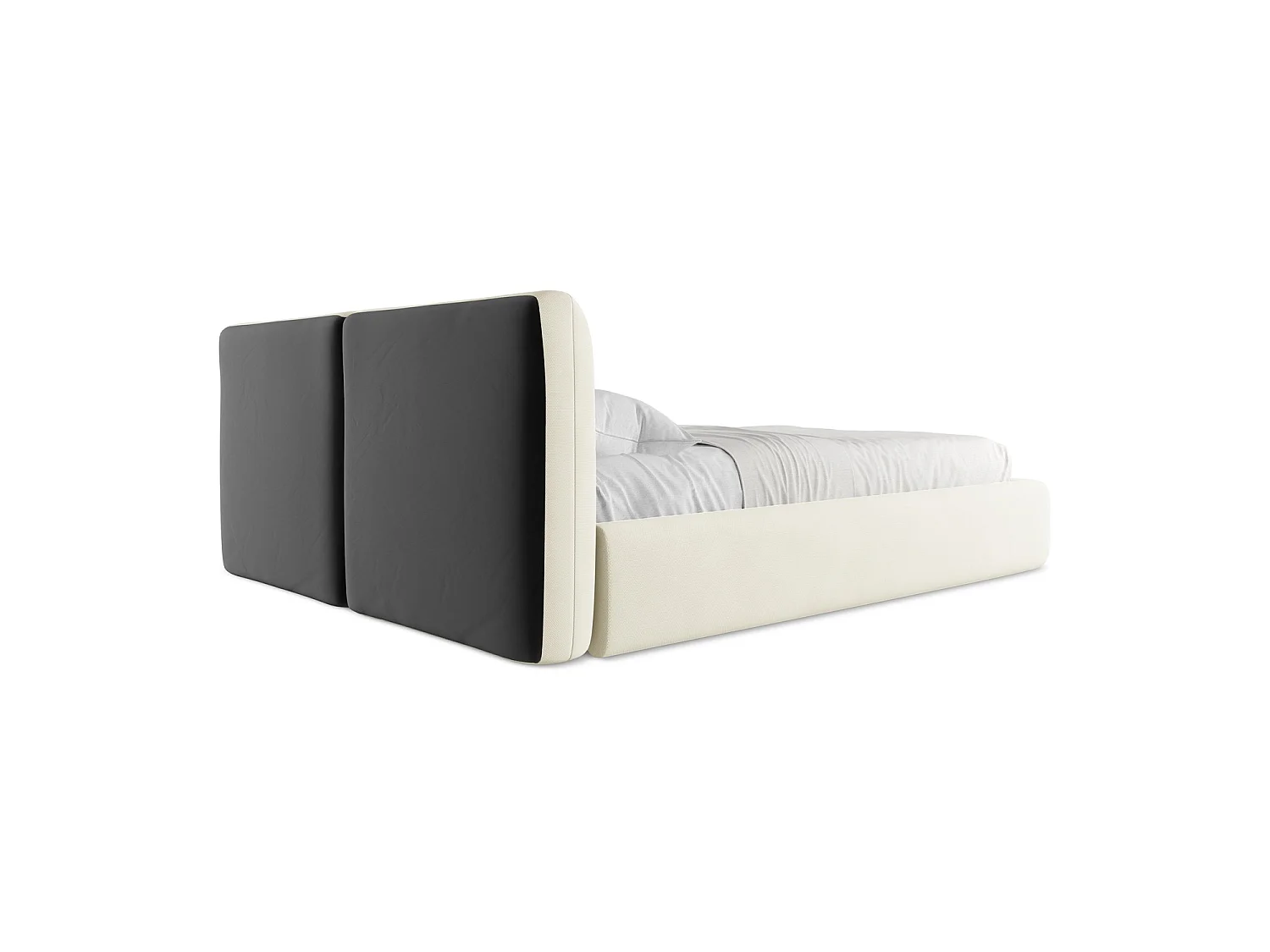 Bett mit Bettkasten - 180 x 228 - Chenille - Beige - MILANO