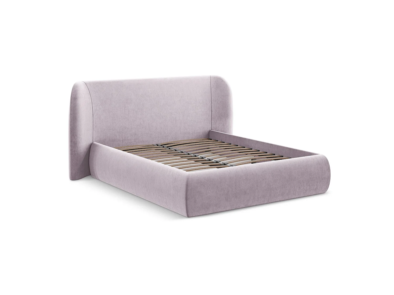 Lit coffre en velours 190 x 215 - lavande - TRIESTE