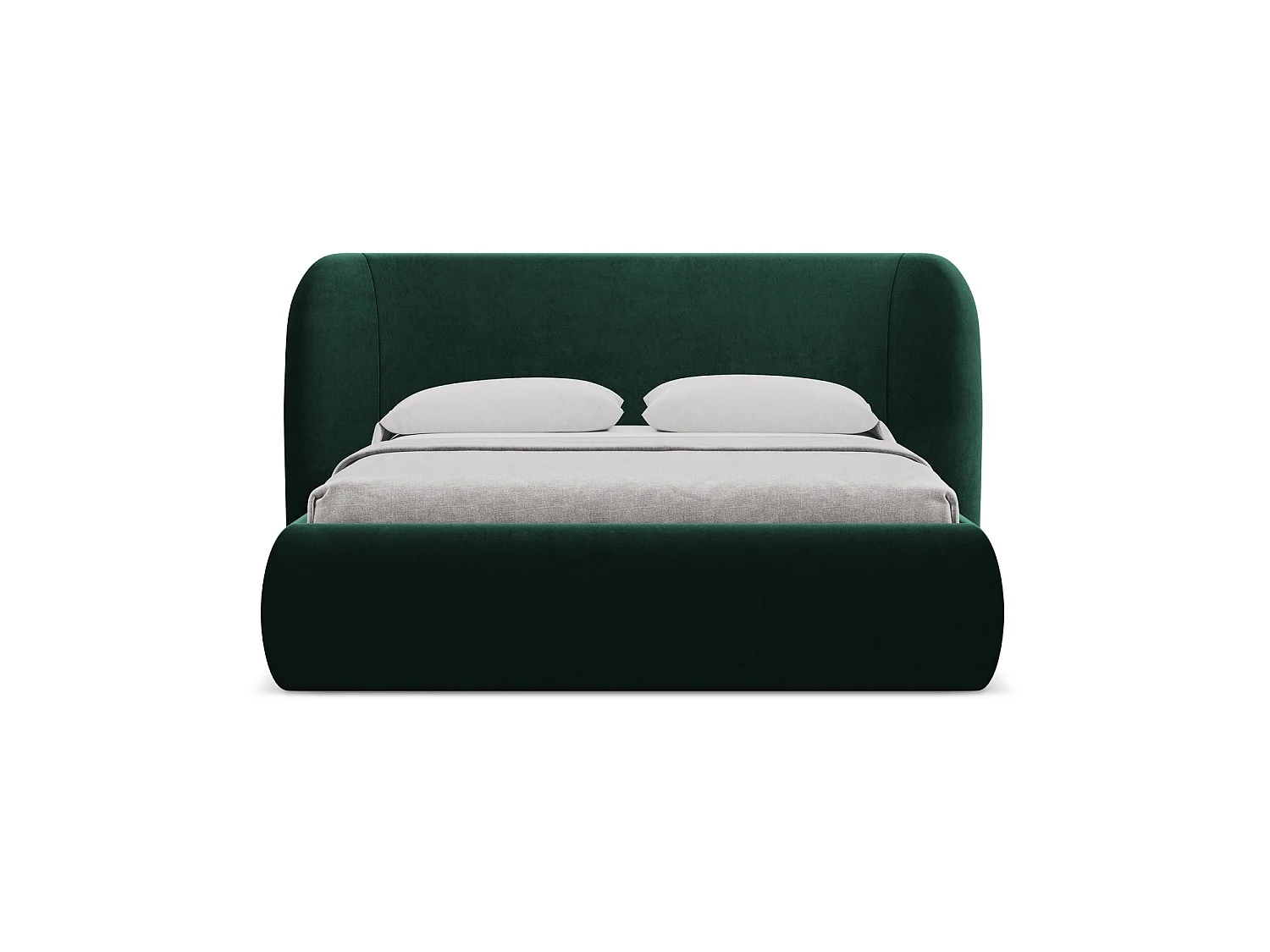 Lit coffre en velours 210 x 215 - bouteille verte - TRIESTE
