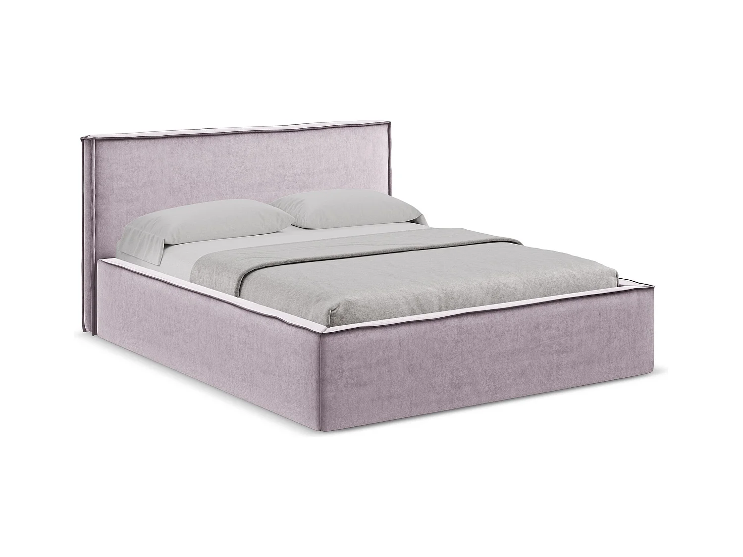 Bett mit Bettkasten - 200 x 228 - Samt - Lavendel - ANANI
