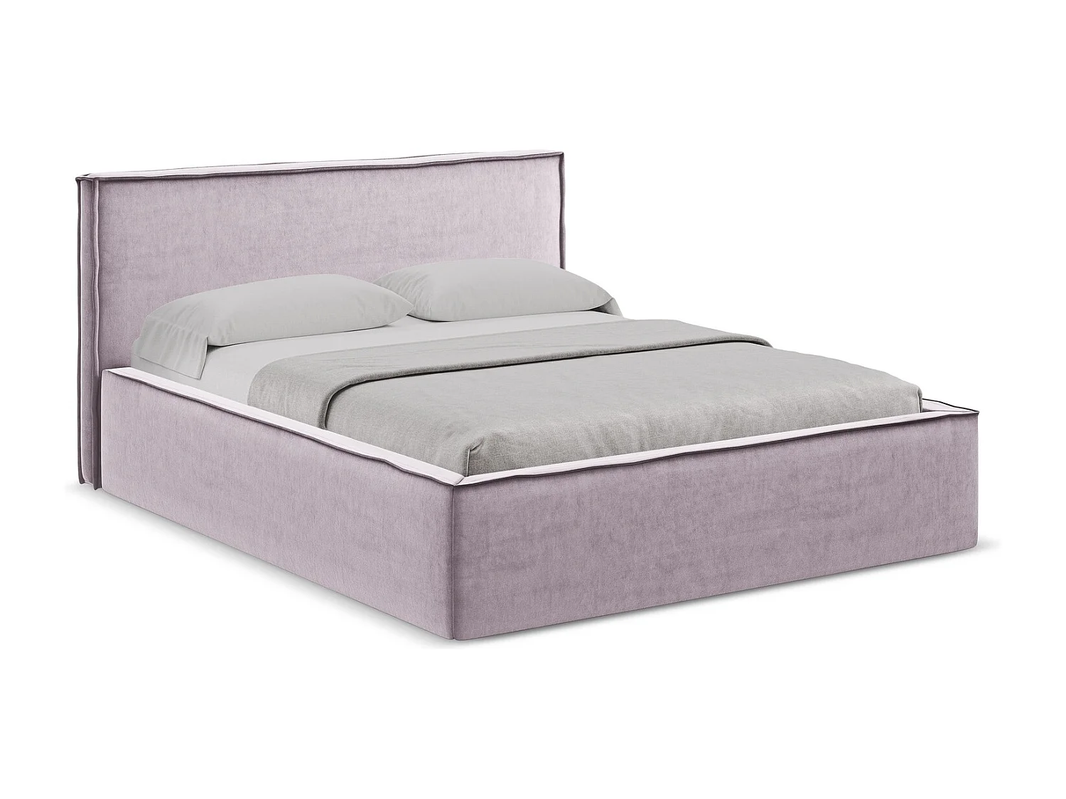 Lit coffre en velours 180 x 200 - lavande - ANANI