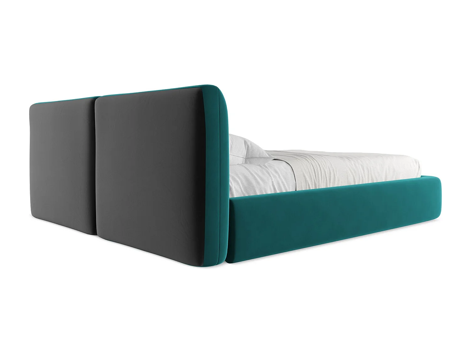 Cama com espaço de arrumação 180x200 cm em veludo - marinho - HOKU