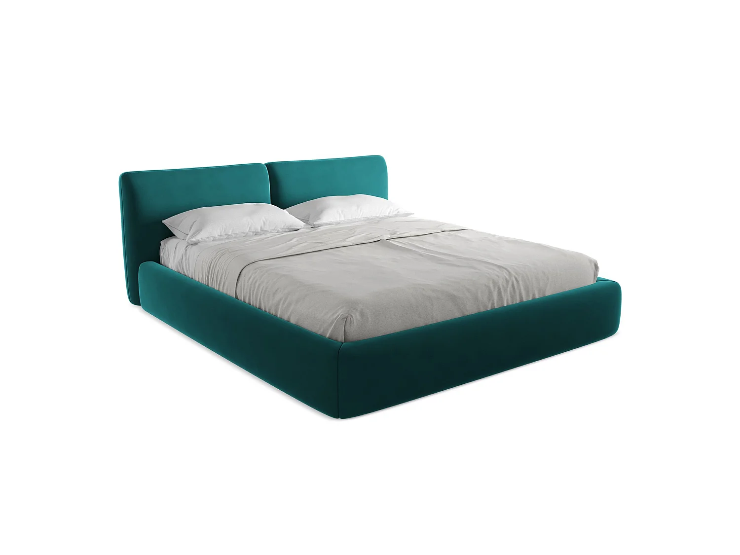 Lit coffre en velours 200 x 228 - marin - MILANO