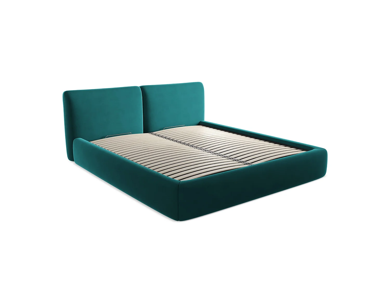 Lit coffre en velours 200 x 228 - marin - MILANO
