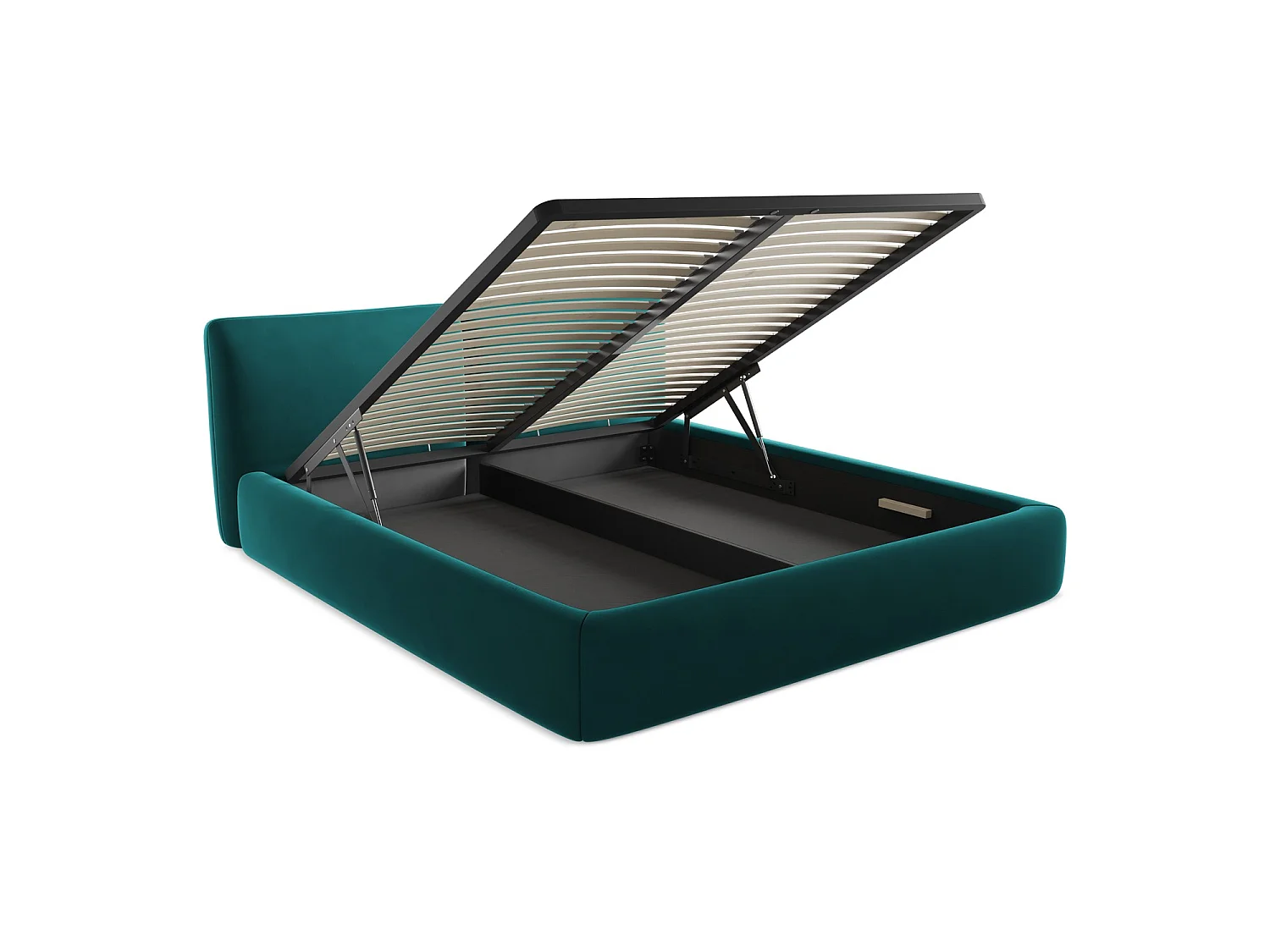 Lit coffre en velours 200 x 228 - marin - MILANO