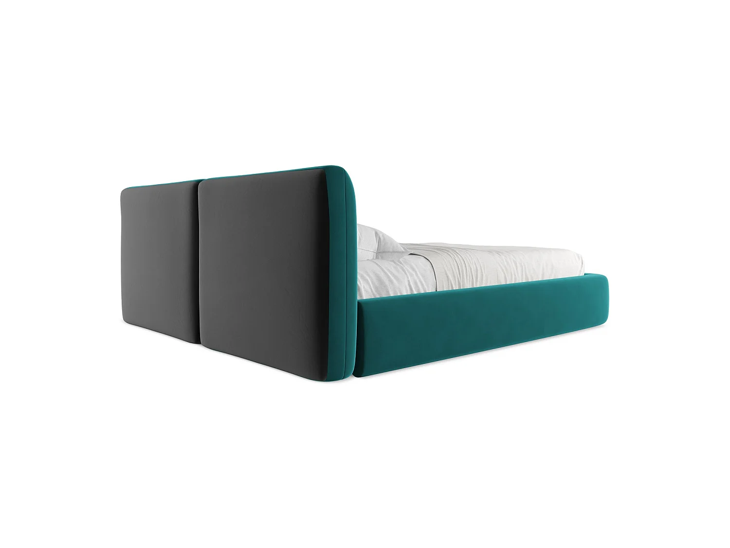 Lit coffre en velours 200 x 228 - marin - MILANO