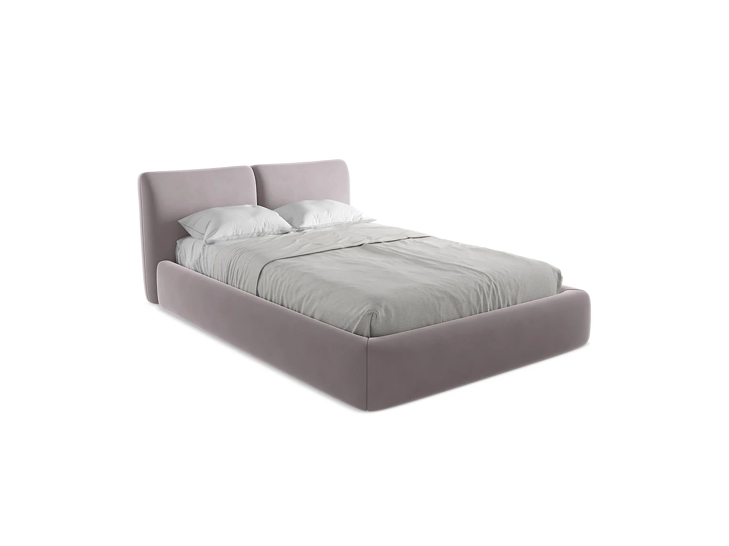 Lit coffre en velours 160 x 228 - lavande - MILANO