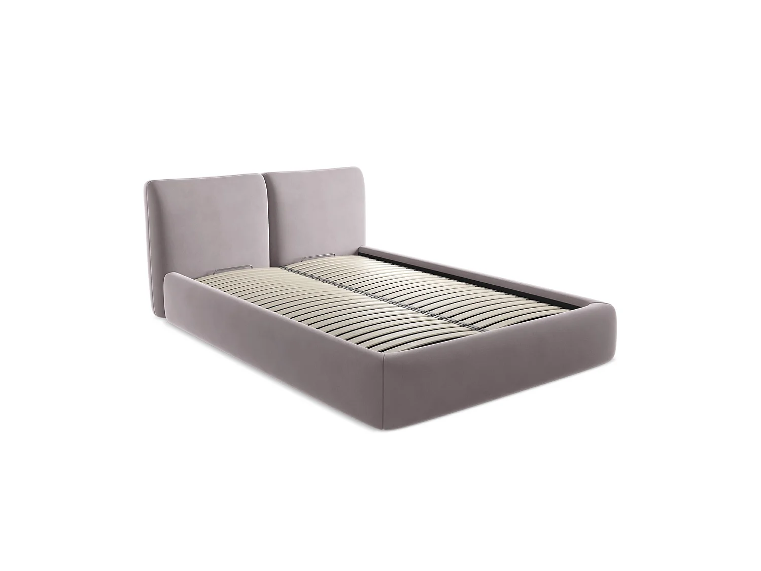 Lit coffre en velours 160 x 228 - lavande - MILANO
