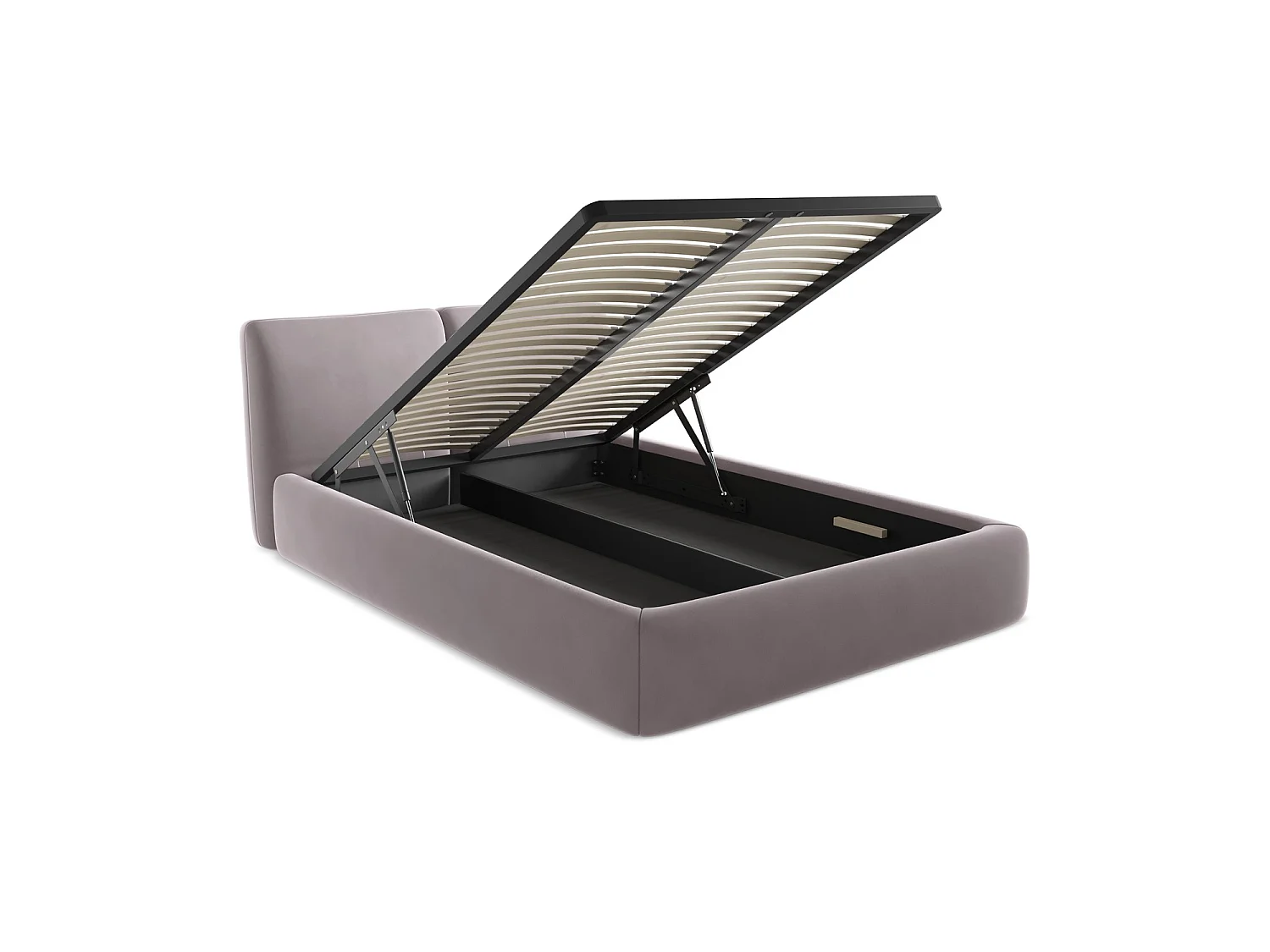 Lit coffre en velours 160 x 228 - lavande - MILANO