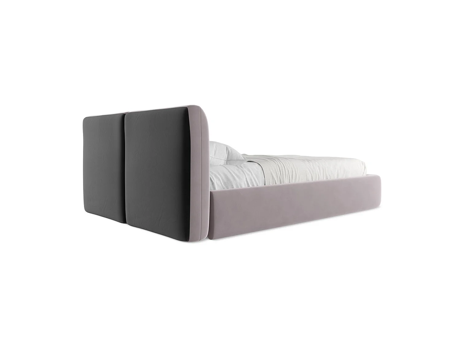 Lit coffre en velours 160 x 228 - lavande - MILANO