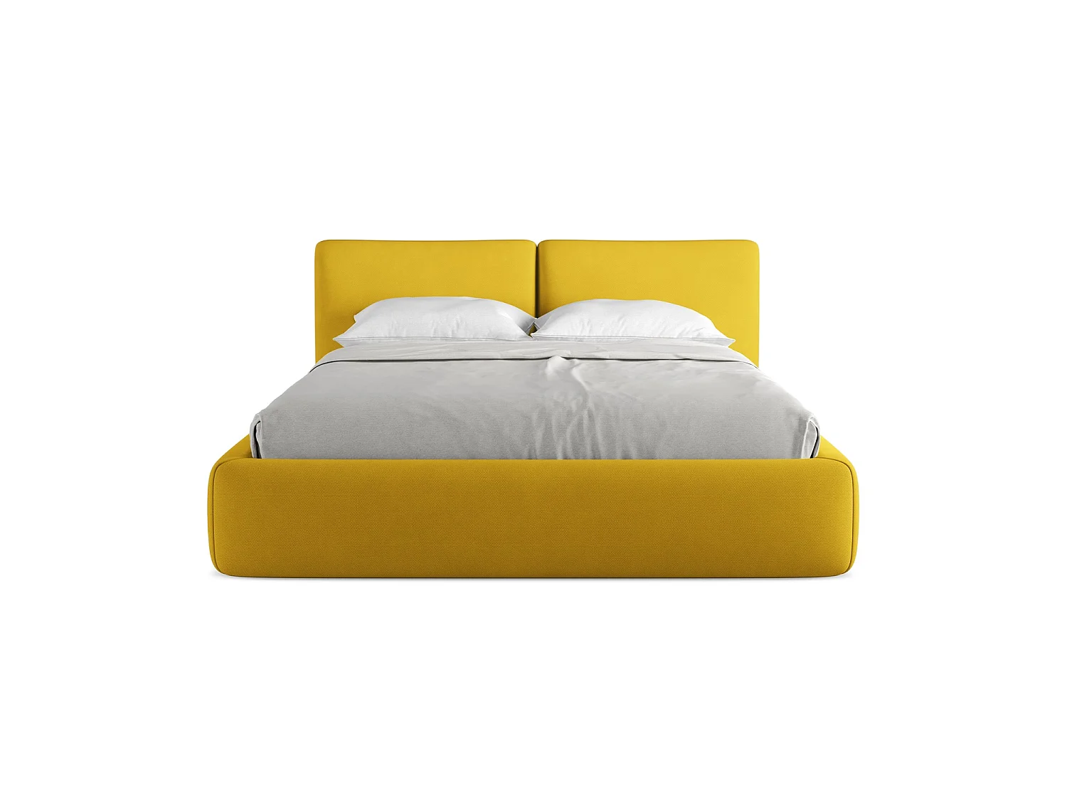 Bed met opbergruimte 180 x 228 - chenille stof - mosterd - MILANO
