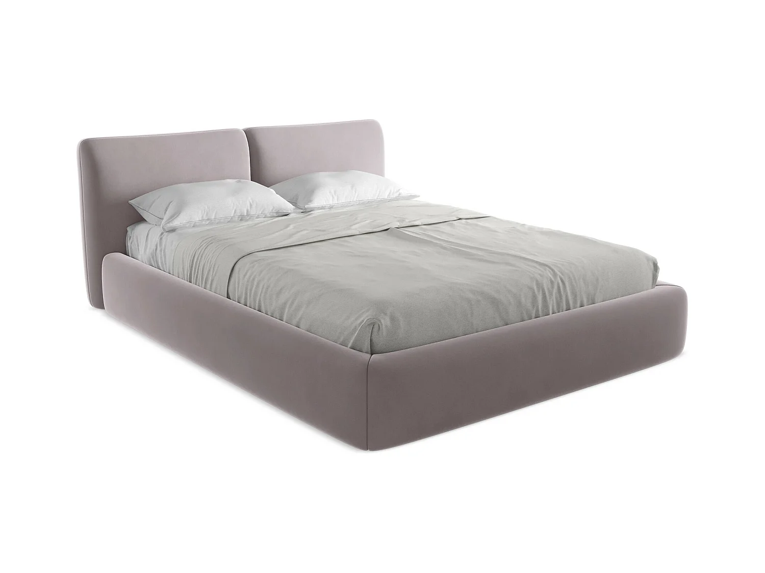 Lit coffre en velours 160 x 200 - lavande - HOKU