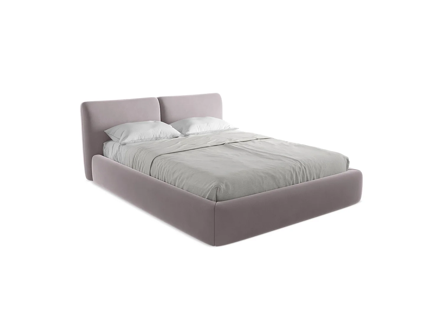Lit coffre en velours 180 x 228 - lavande - MILANO