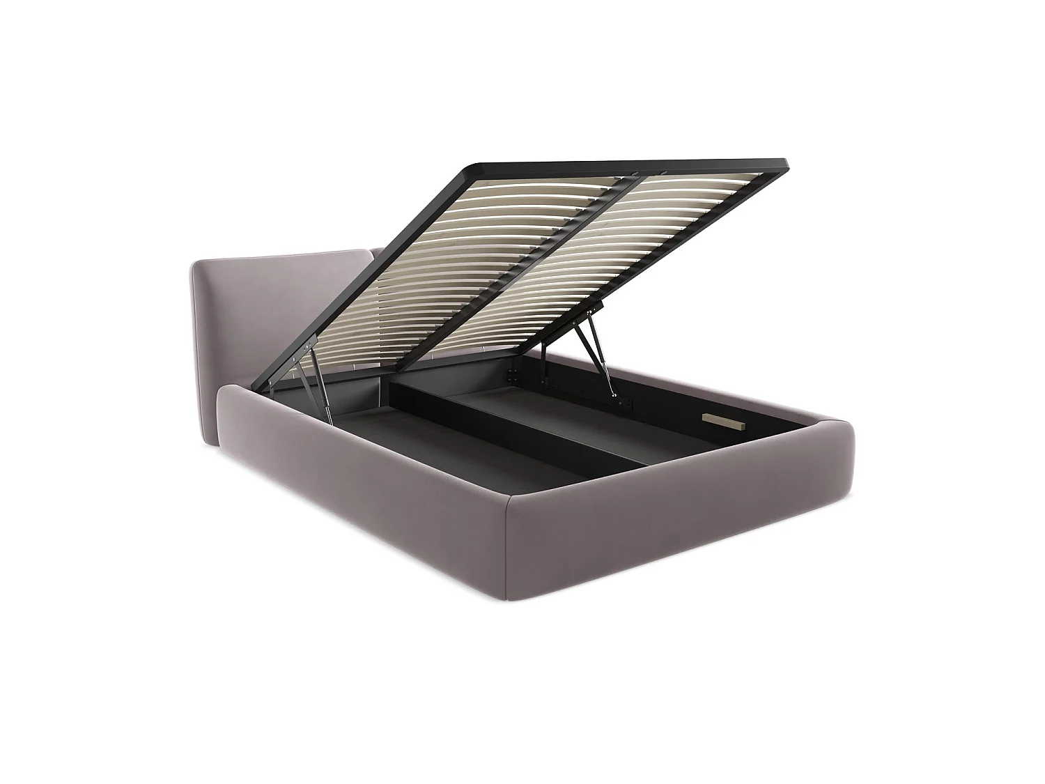 Lit coffre en velours 180 x 228 - lavande - MILANO