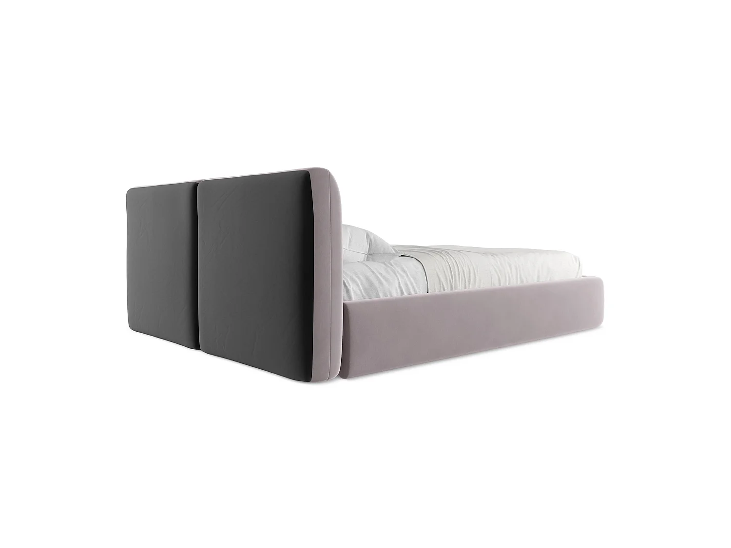 Lit coffre en velours 180 x 228 - lavande - MILANO