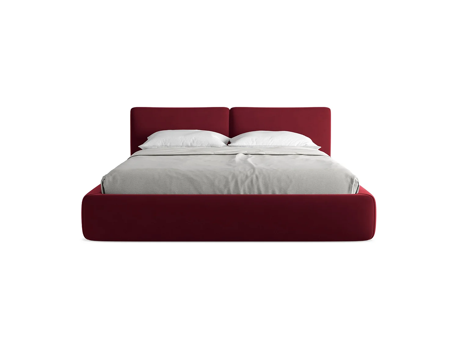 Lit coffre en velours 200 x 228 - bourgogne - MILANO