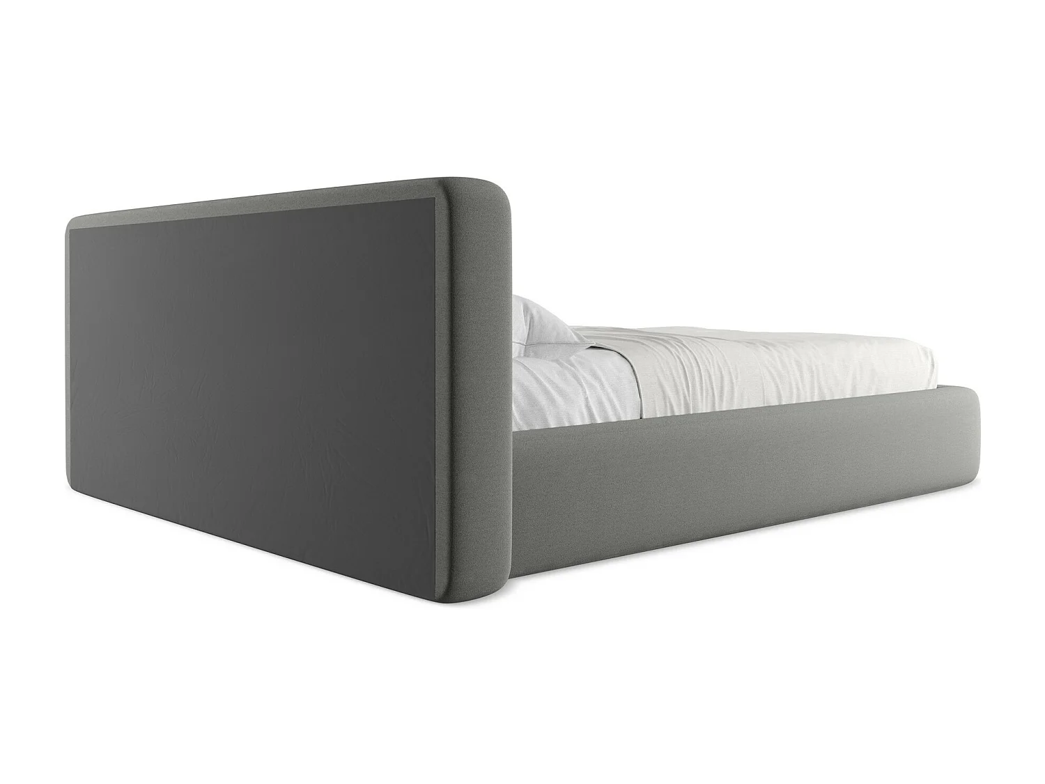 Bed met opbergruimte 200 x 225 - bouclé - grijsbeige - KIANA