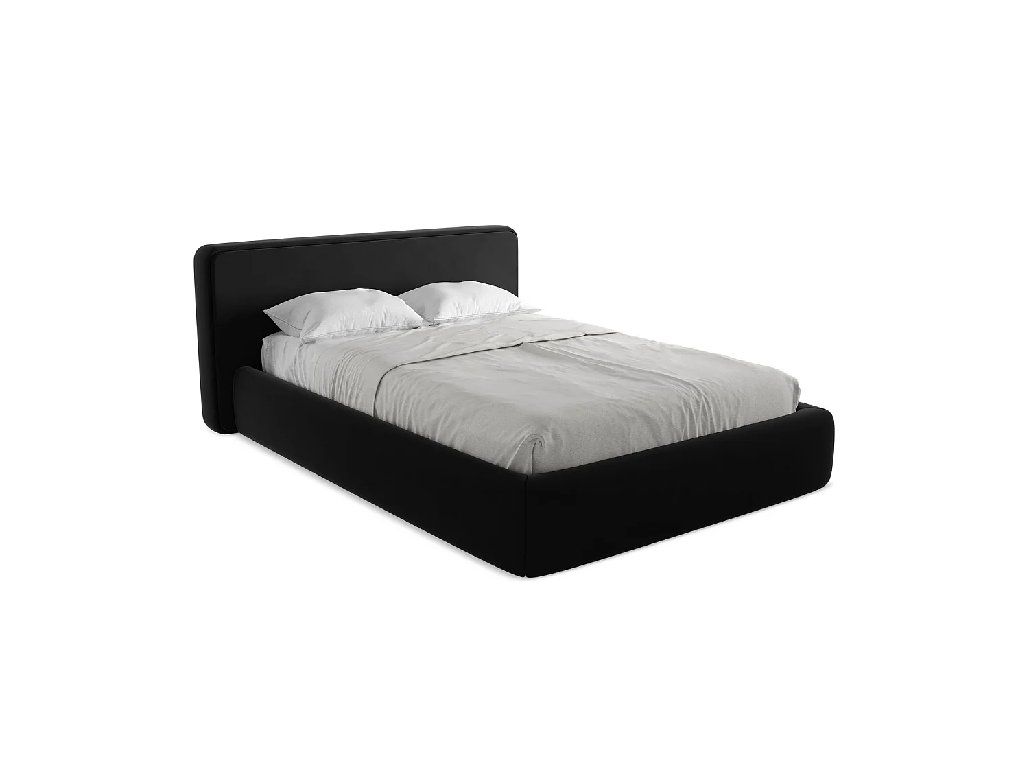 Lit coffre en velours 180 x 225 - noir - FIRENZE