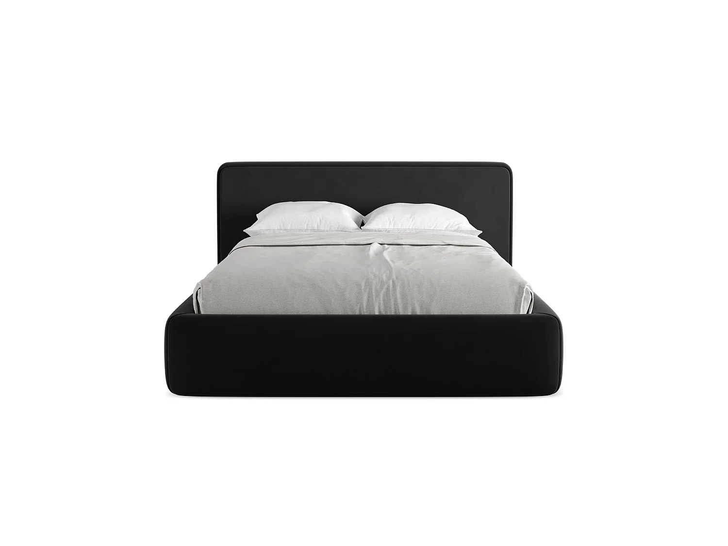 Lit coffre en velours 180 x 225 - noir - FIRENZE
