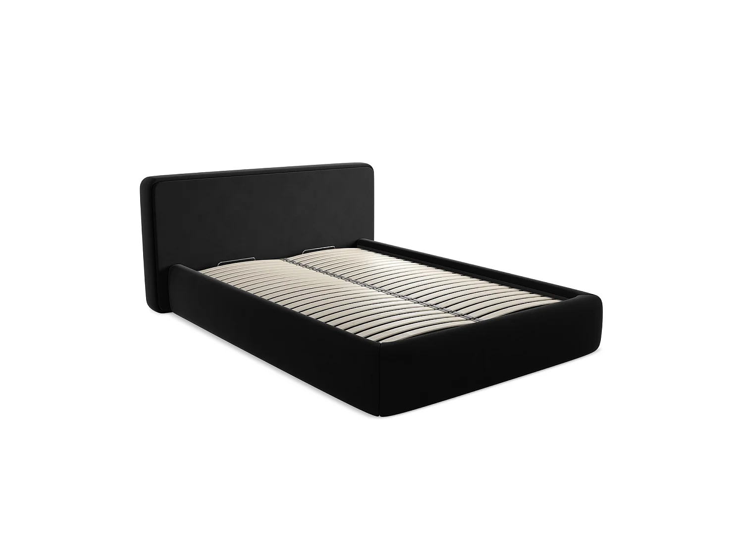 Lit coffre en velours 180 x 225 - noir - FIRENZE
