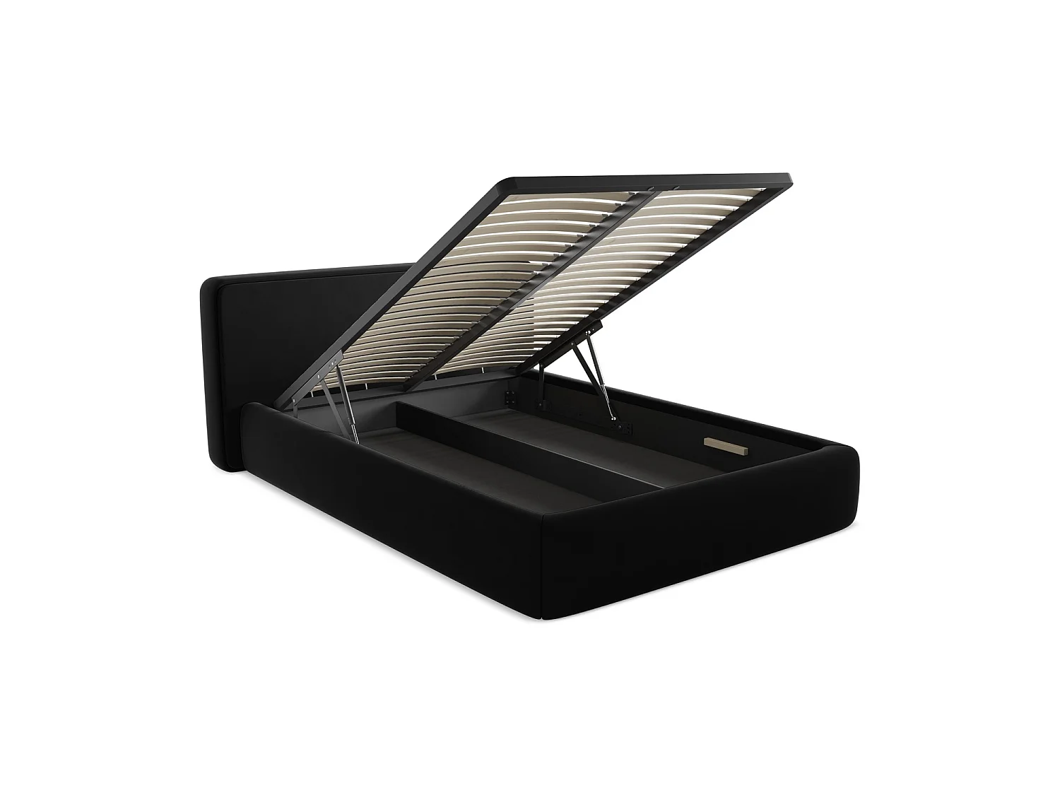 Lit coffre en velours 180 x 225 - noir - FIRENZE