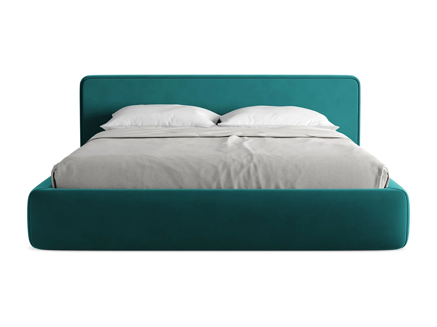 Lit coffre en velours 180 x 200 - marin - KIANA