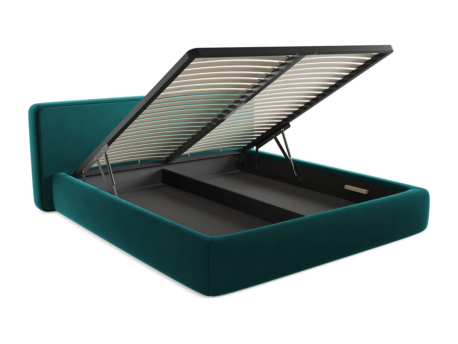 Lit coffre en velours 180 x 200 - marin - KIANA