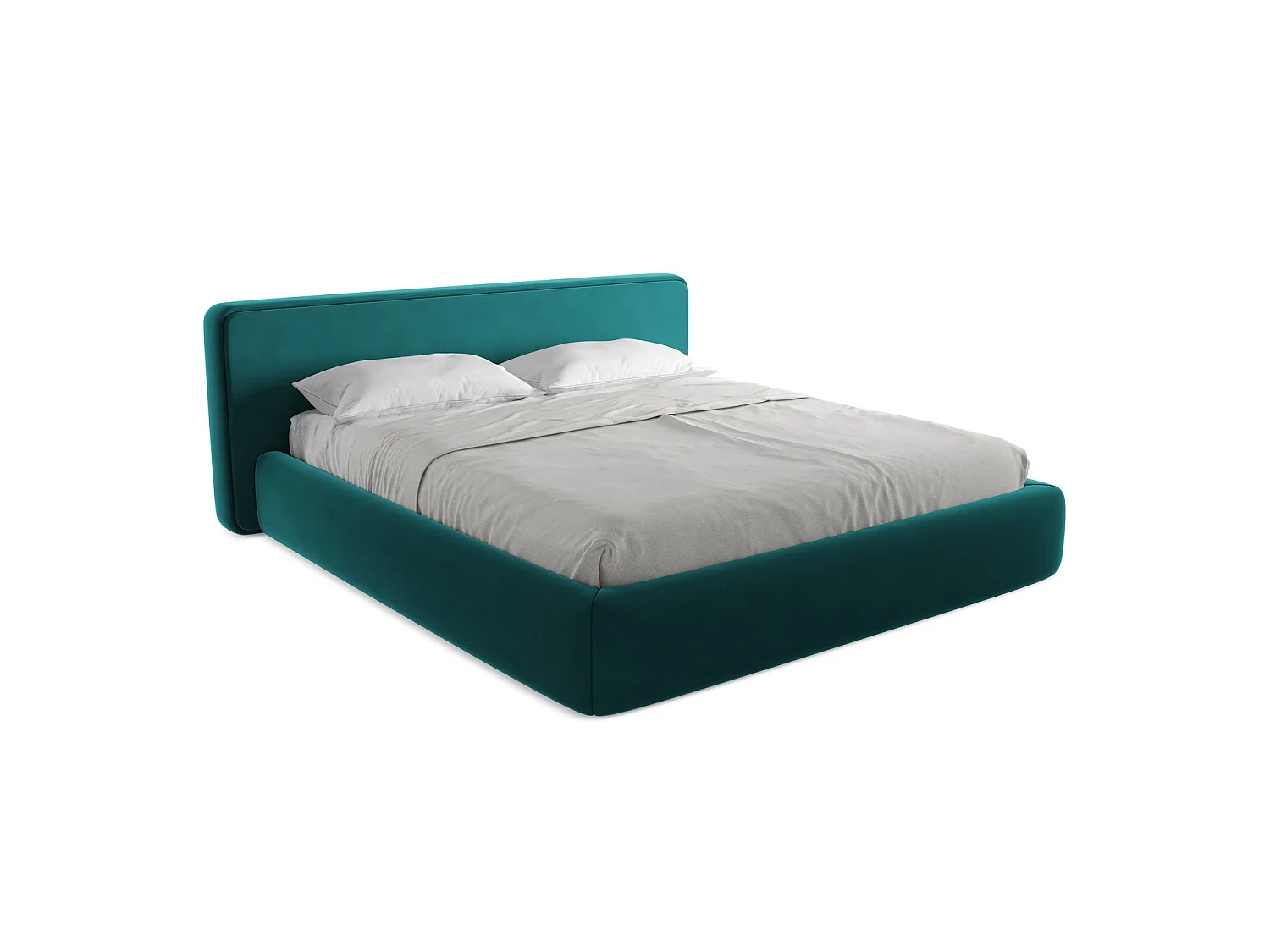 Lit coffre en velours 220 x 225 - marin - FIRENZE