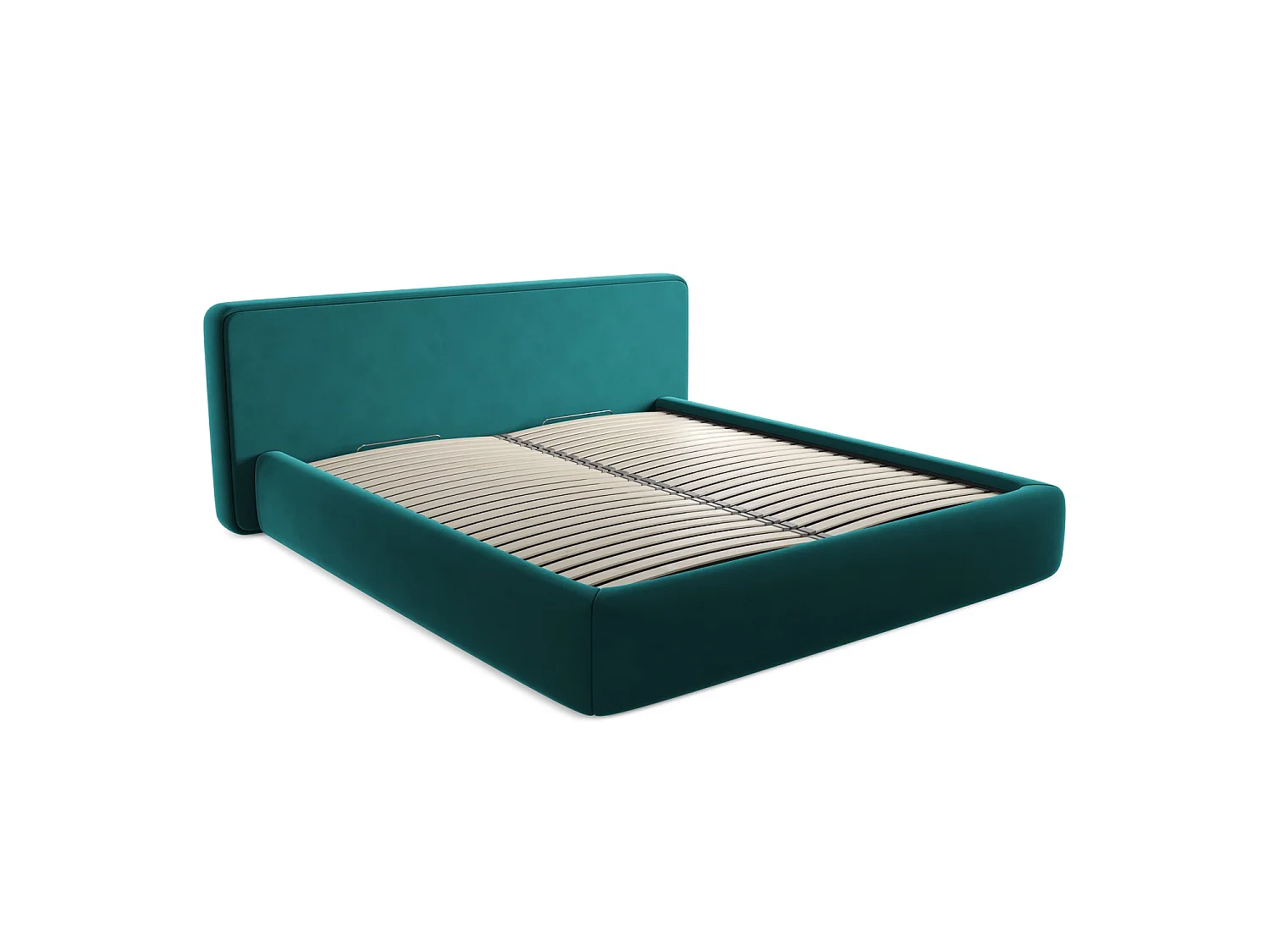 Lit coffre en velours 220 x 225 - marin - FIRENZE