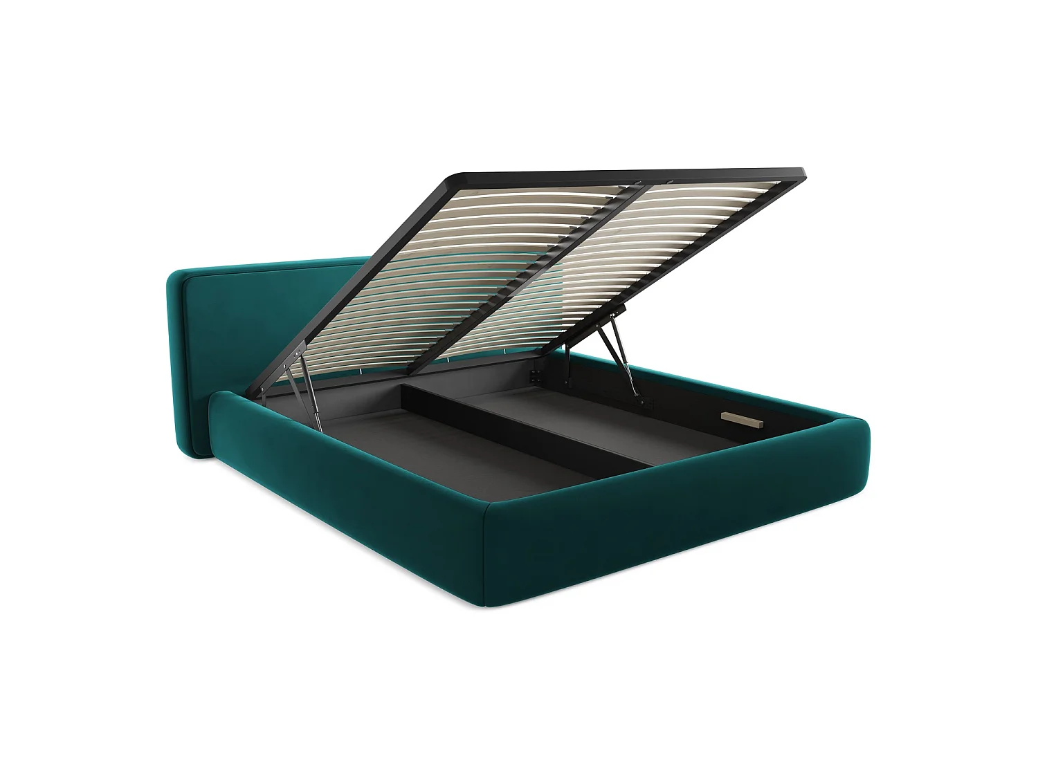 Lit coffre en velours 220 x 225 - marin - FIRENZE