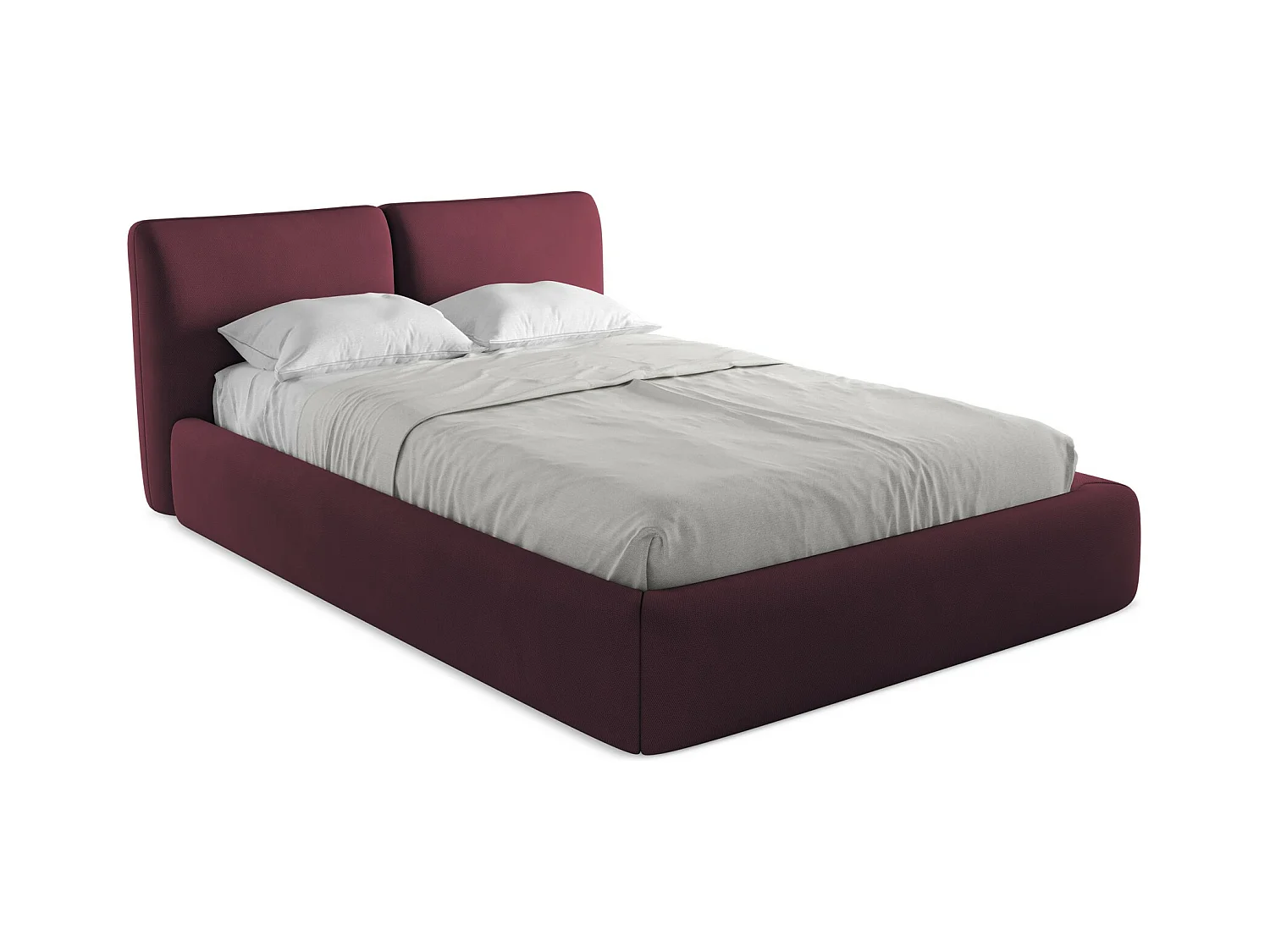 Bed met opbergruimte 160 x 228 - chenille stof - bordeaux - HOKU