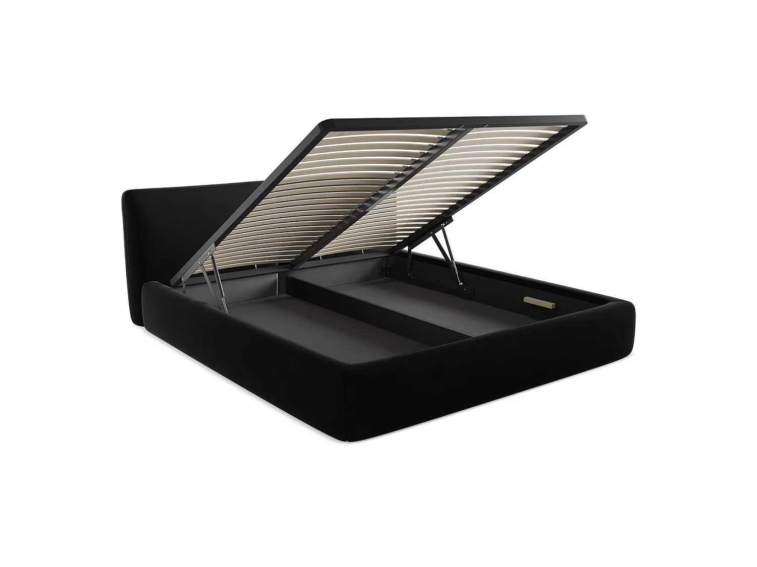 Lit coffre en velours 200 x 228 - noir - MILANO