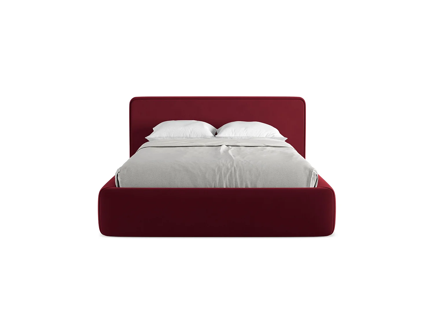 Lit coffre en velours 180 x 225 - bourgogne - FIRENZE