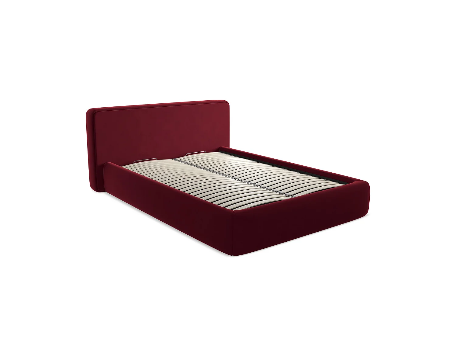 Lit coffre en velours 180 x 225 - bourgogne - FIRENZE