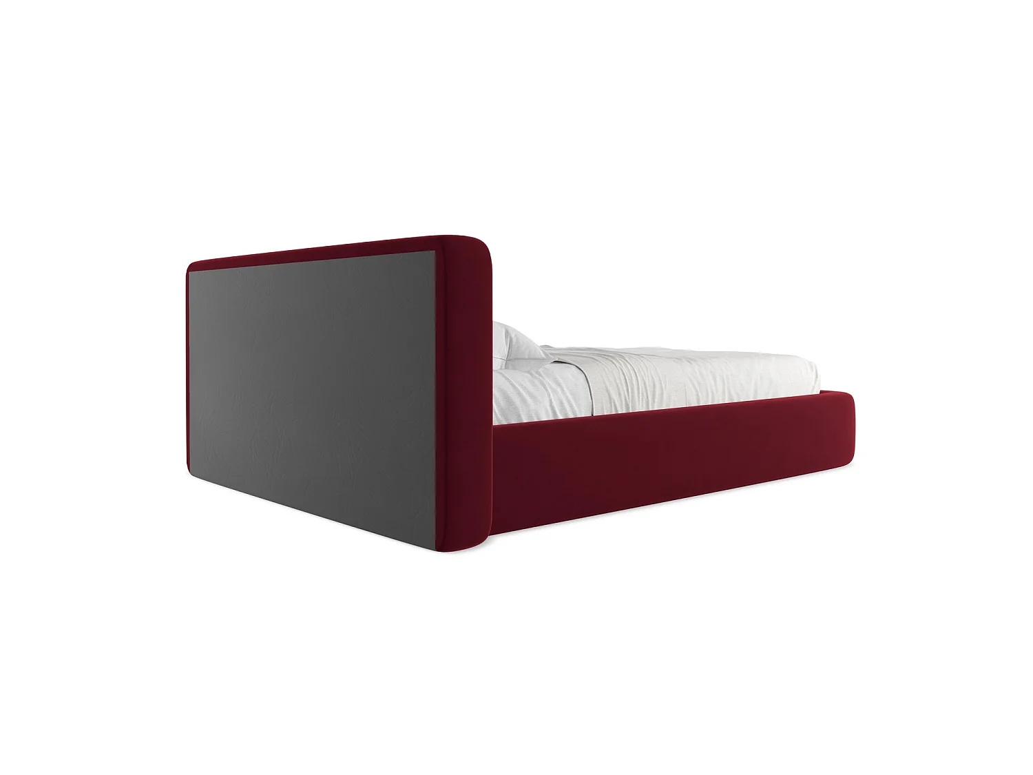Lit coffre en velours 180 x 225 - bourgogne - FIRENZE