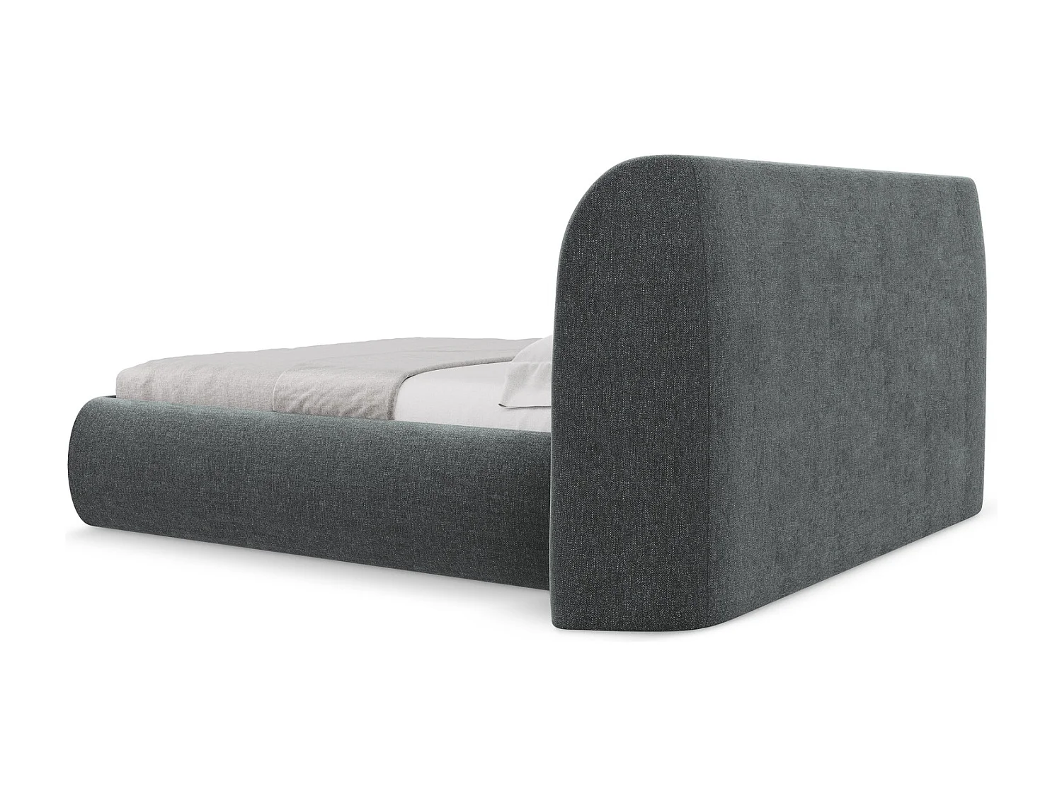 Bed met opbergruimte 190 x 215 - chenille stof - grafiet - HAUKE