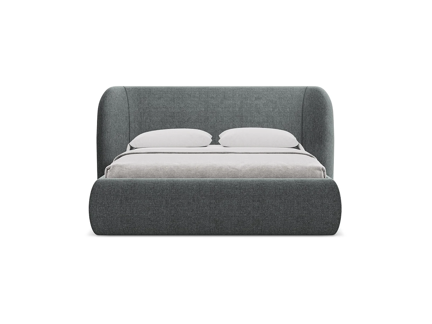 Bett mit Bettkasten - 190 x 215 - Chenille - Graphit - TRIESTE