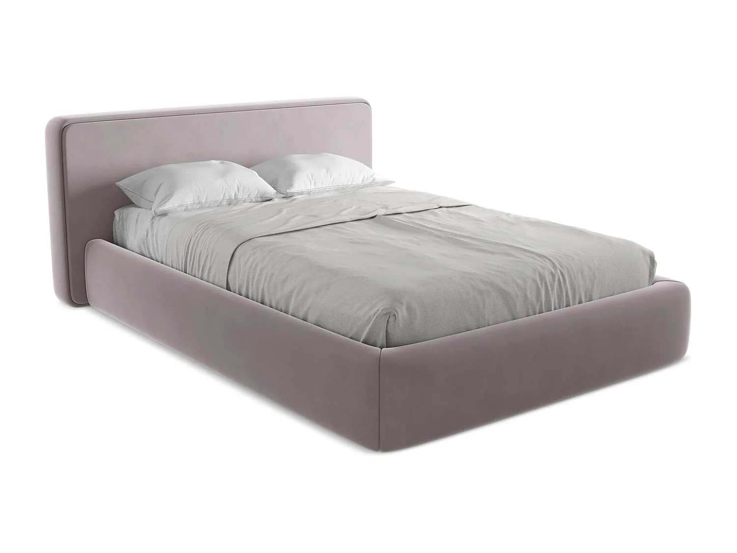 Lit coffre en velours 140 x 200 - lavande - KIANA