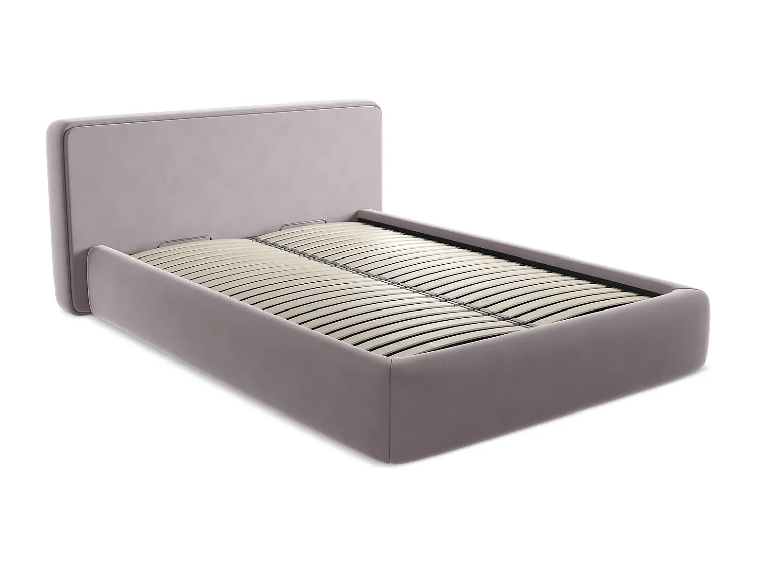 Lit coffre en velours 140 x 200 - lavande - KIANA