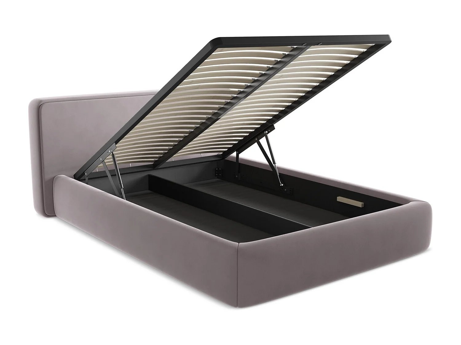 Lit coffre en velours 140 x 200 - lavande - KIANA