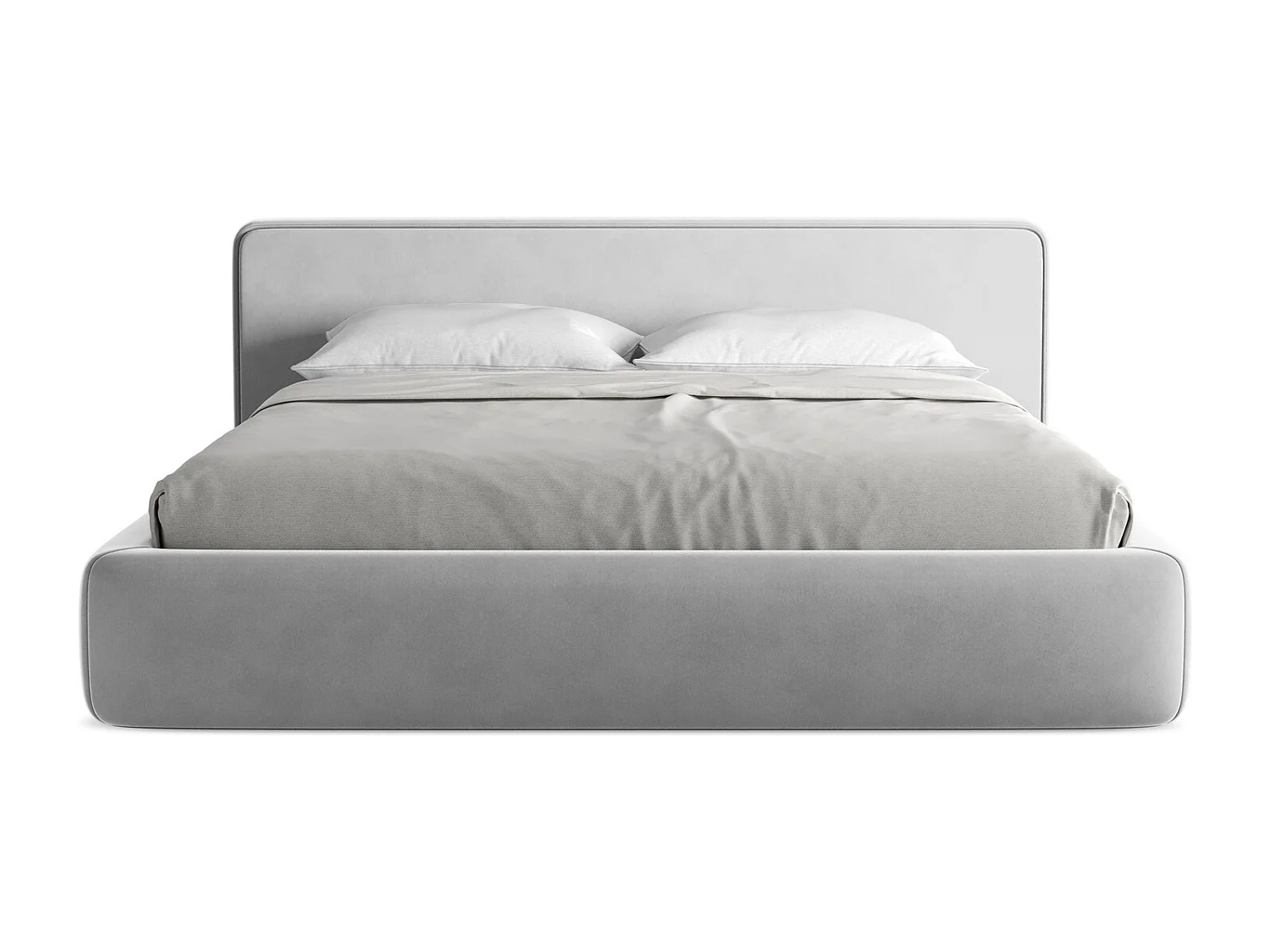 Bed met opbergruimte 220 x 225 - velours - grijs - KIANA