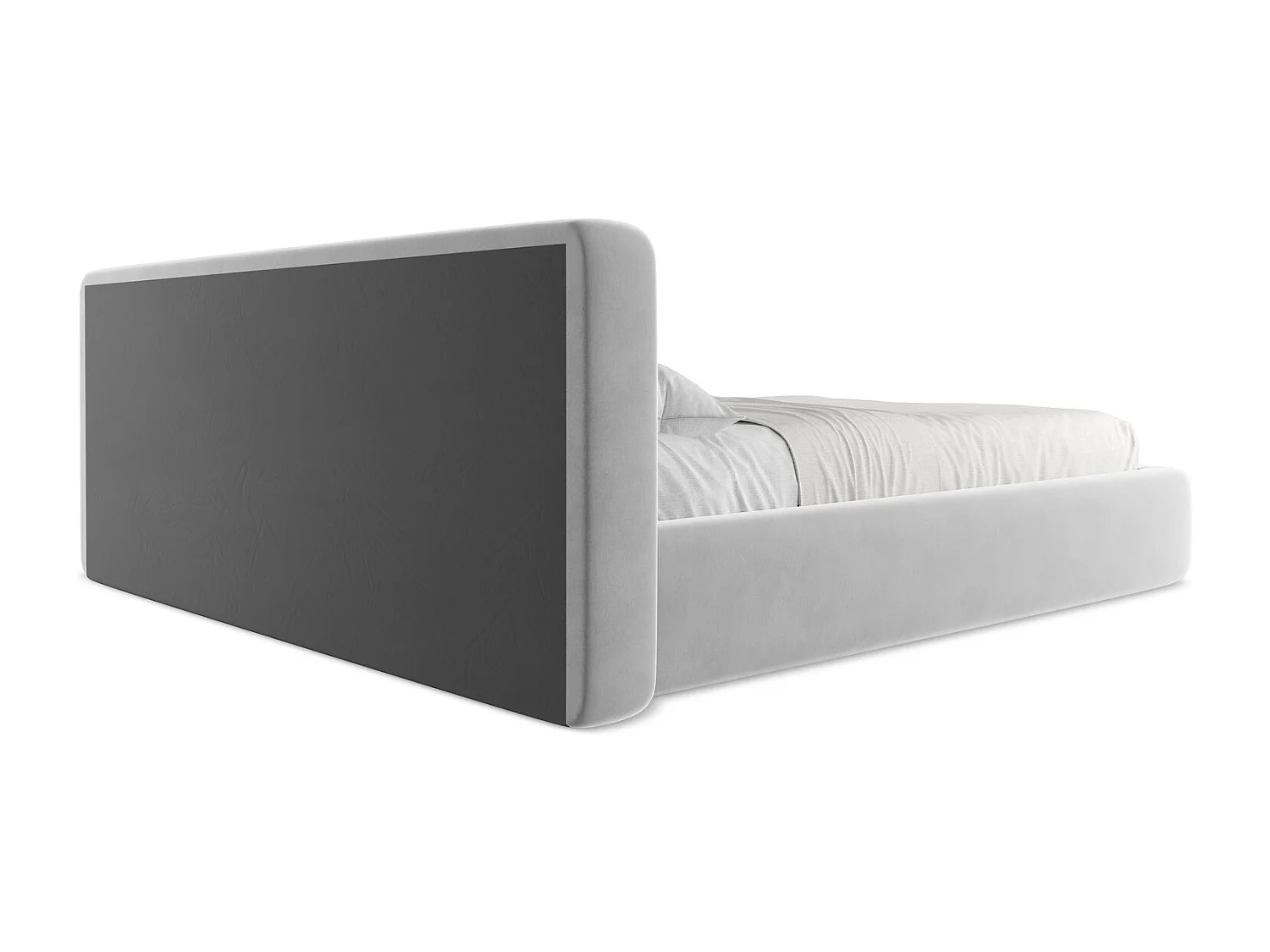 Bed met opbergruimte 220 x 225 - velours - grijs - KIANA