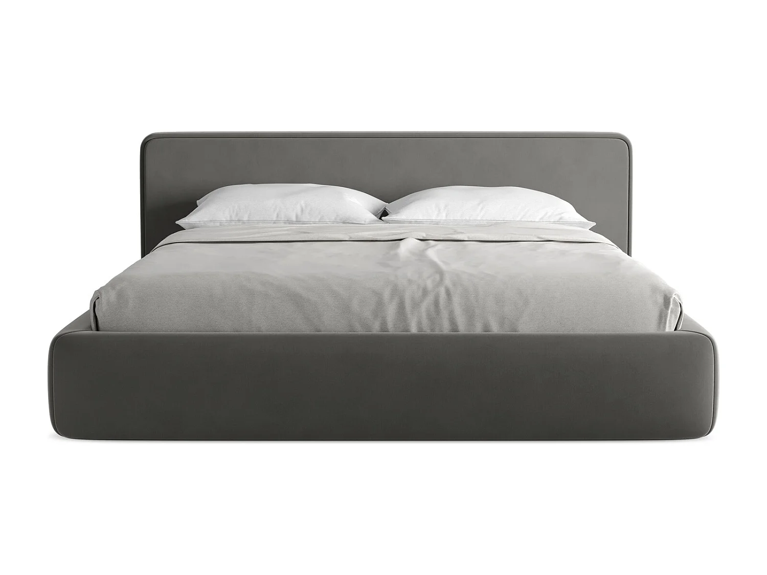 Bed met opbergruimte 220 x 225 - velours - staal - KIANA