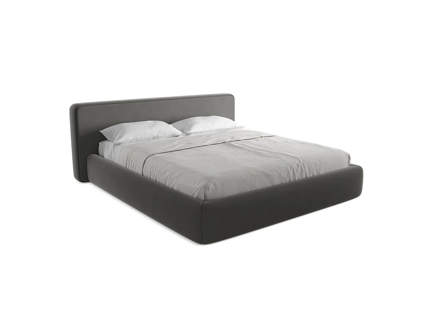 Lit coffre en velours 220 x 225 - acier - FIRENZE