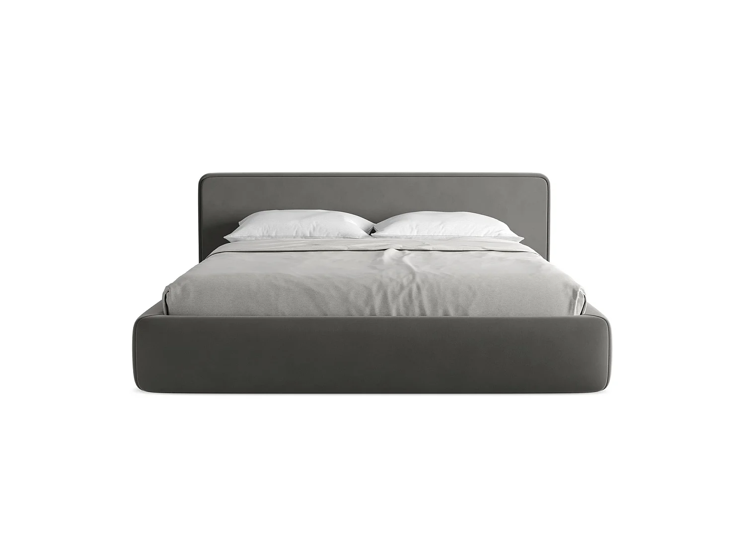 Lit coffre en velours 220 x 225 - acier - FIRENZE