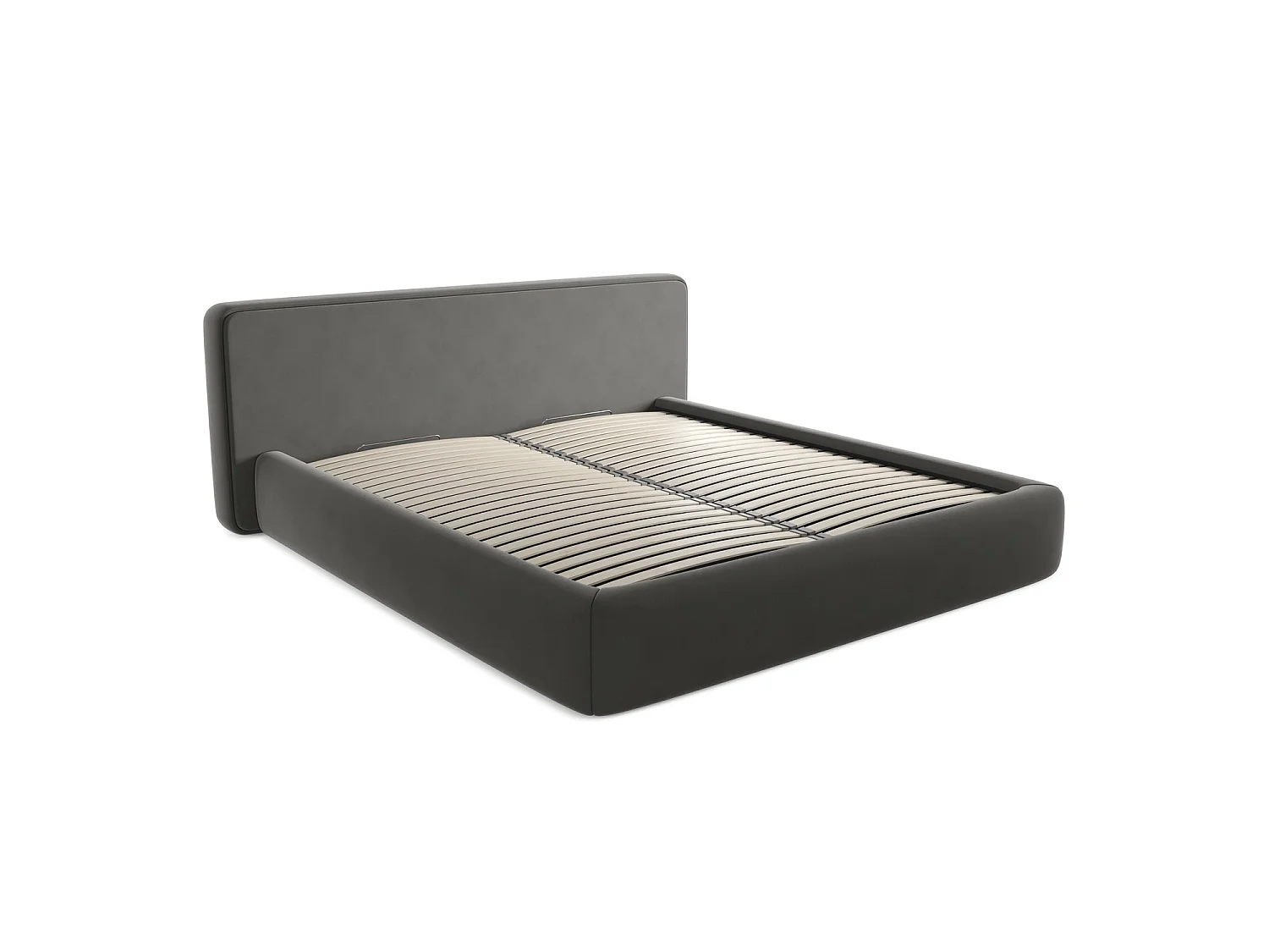 Lit coffre en velours 220 x 225 - acier - FIRENZE