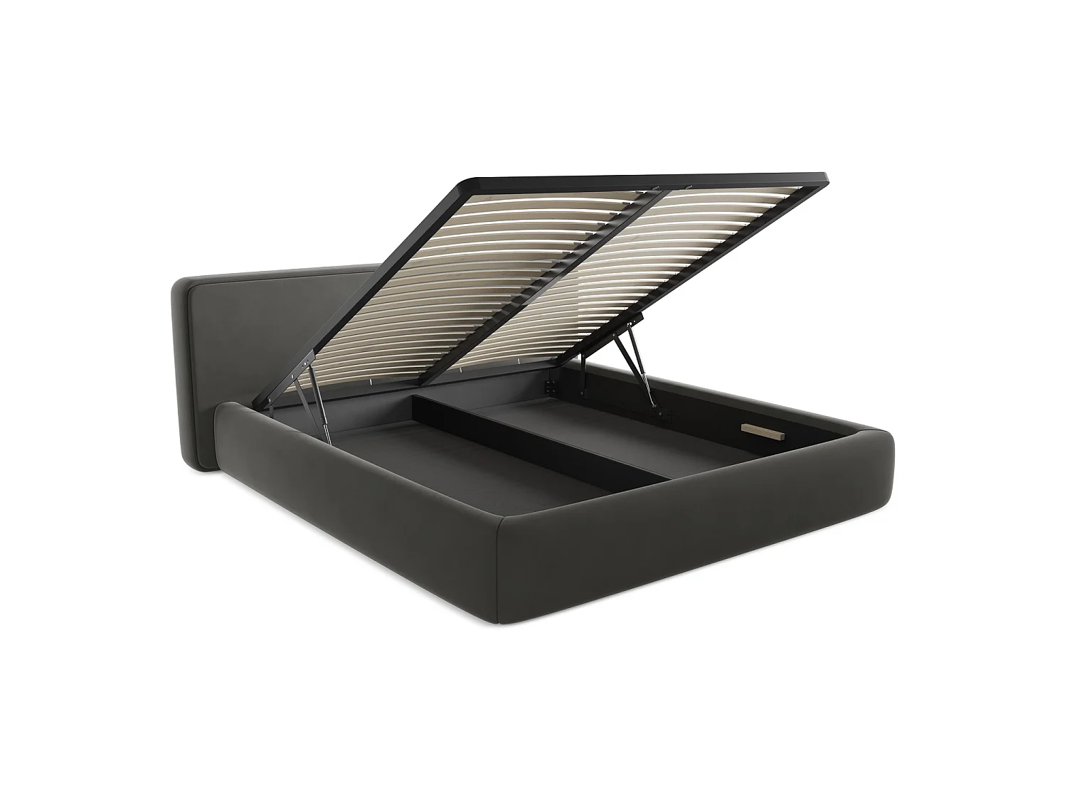 Lit coffre en velours 220 x 225 - acier - FIRENZE