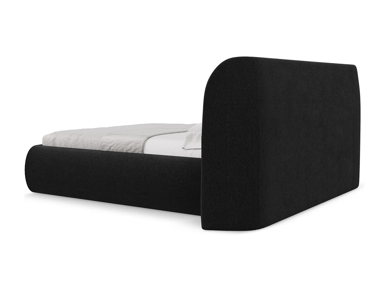 Bed met opbergruimte 190 x 215 - chenille stof - zwart - HAUKE