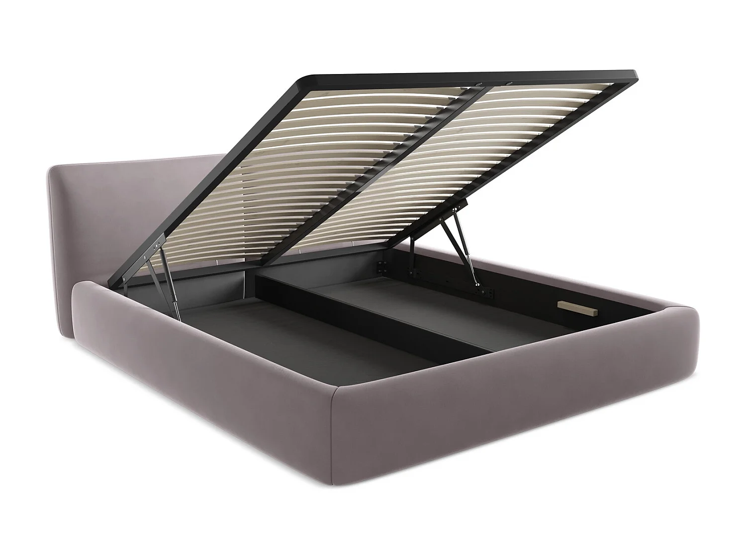 Bed met opbergruimte 200 x 228 - velours - grijs - HOKU