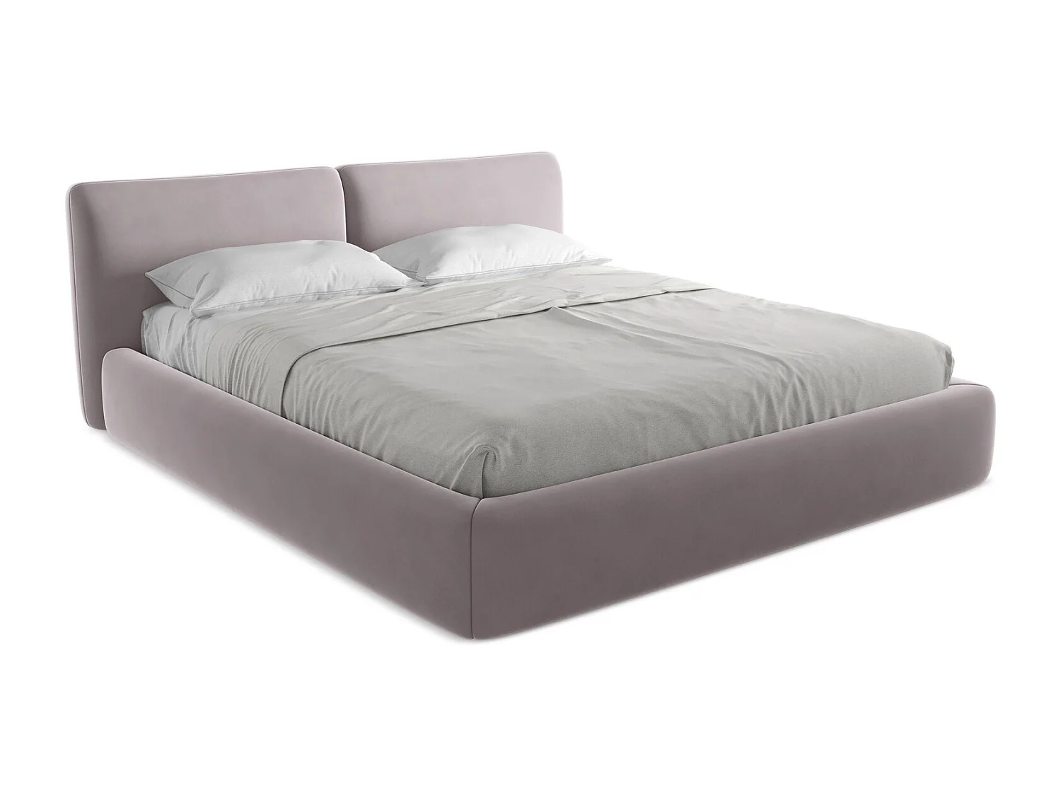 Bed met opbergruimte 200 x 228 - velours - grijs - HOKU